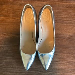 J.Crew Everly Silver Metallic Pumps